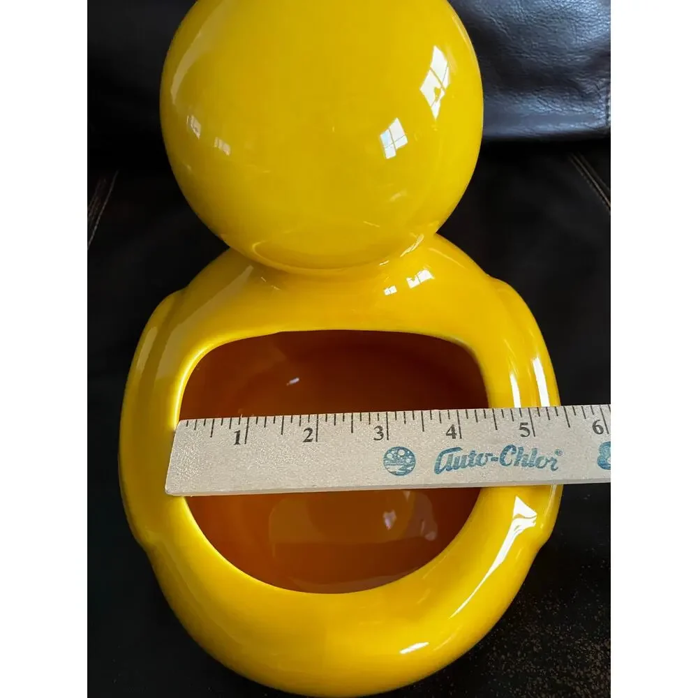 Teleflora Yellow Duck Ceramic Planter Vase Baby Nursery Easter Decor 8.5